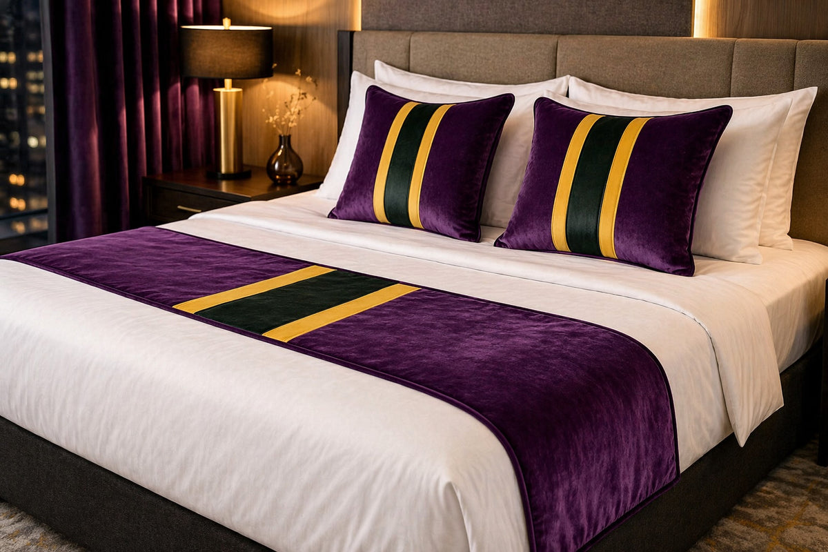 Design-Bettläufer „Velvet Stripe Royal“ – Luxuriöser Samt in ausdrucksstarken Farben